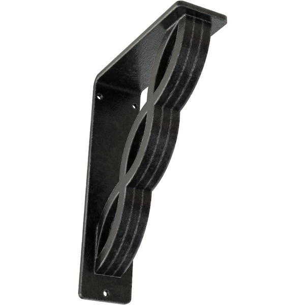 Ekena Millwork Loera Wrought Iron Bracket, (Triple center brace), Antiqued Pewter 2"W x 5 1/2"D x 8"H BKTM02X05X08TLOAPW - main